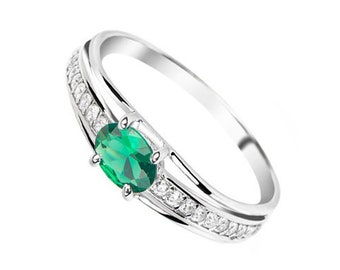 Emerald Wedding Ring Etsy