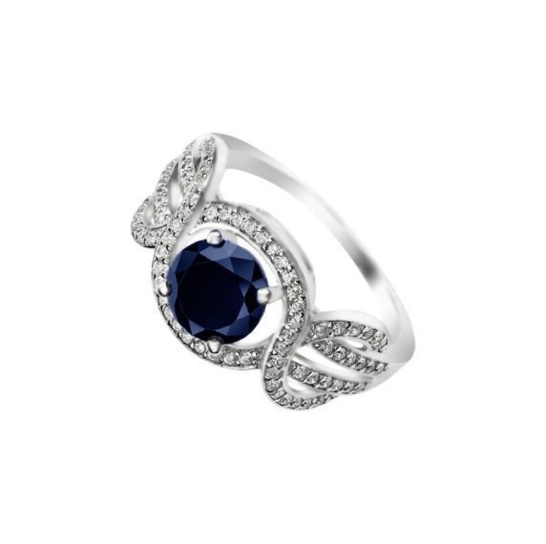 Sapphire Ring Silver Ring Women Double Infinity Ring Promise Etsy