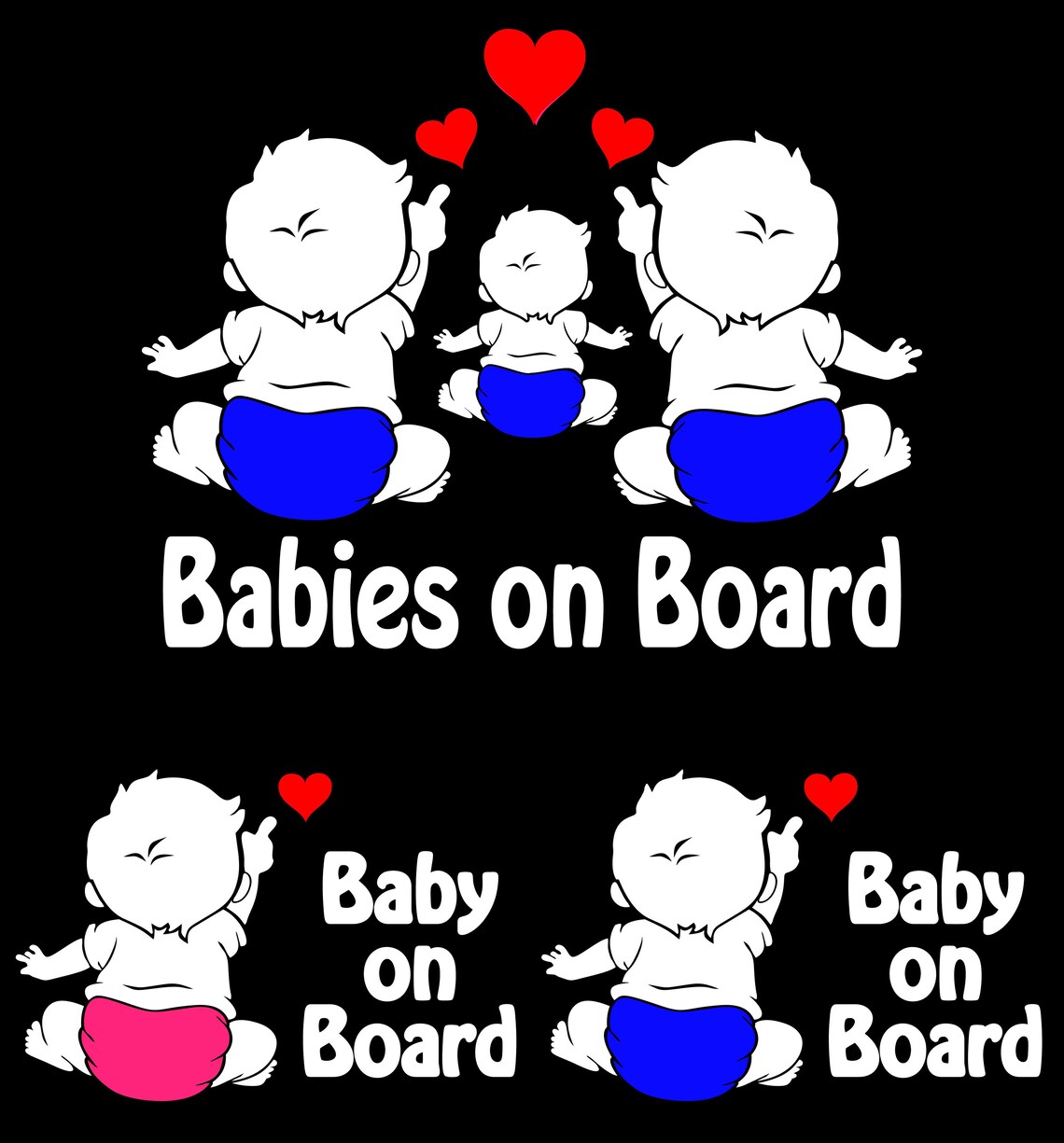 Twins on Board Decal Baby on Board Decal Car Decals Baby Etsy