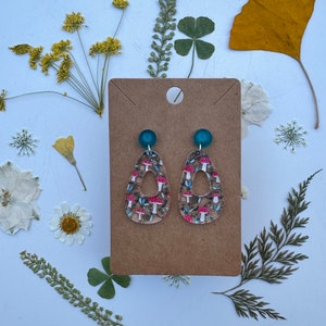 Mushroom Dangly Acrylic Earrings