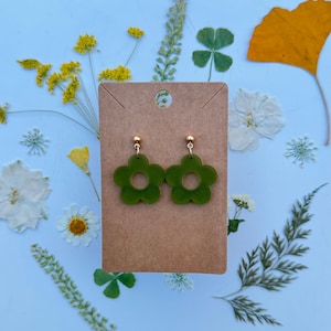 Floral Dangly Frosted Acrylic Earrings