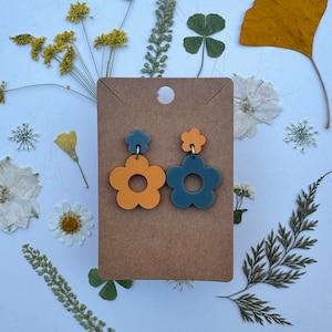 Groovy Retro Flower Acrylic Earrings
