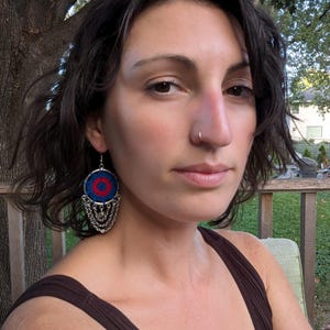 Fishman Donut Crochet Earrings with Dangle Chains and Citrine Stone Details | phish | phishman everything | phishman donut | phish lot