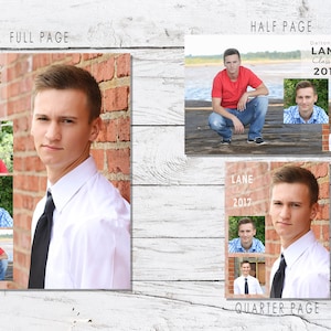 Senior Yearbook Ad, Photoshop Template, Graduation - Immediate Download - Printable & Customizable