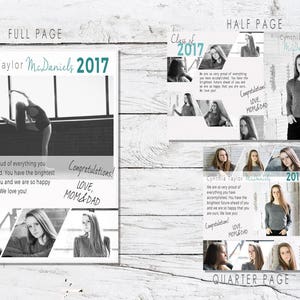 Senior Yearbook Ad, Photoshop Template, Graduation - Immediate Download - Printable & Customizable