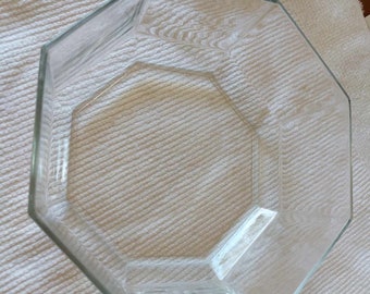 Bol de service à salade octogonal en verre Arcoroc vintage (23 cm)