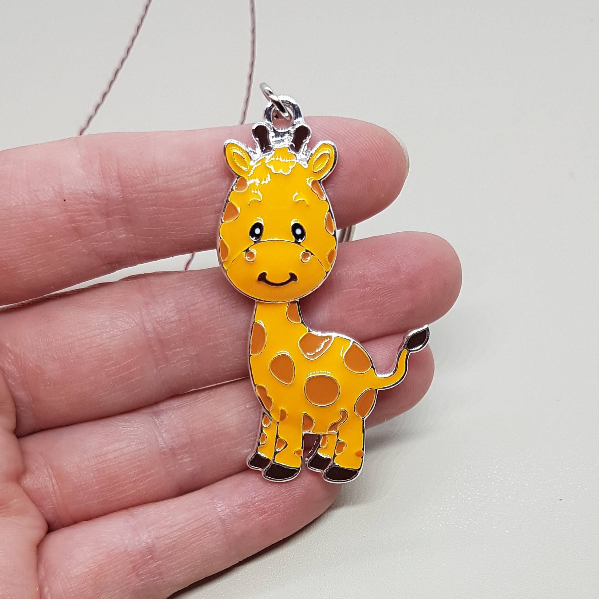 Giraffe Keyring Keychain. Enamel Charm Bag Charm Birthday Etsy Australia