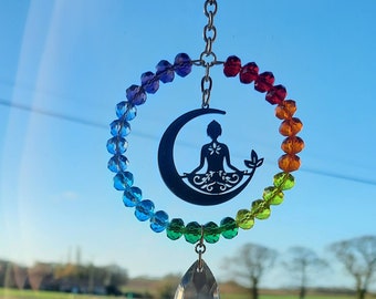 Chakra Sun catcher Handmade with Glass Beads