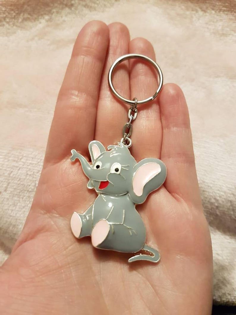 birthday gift bag charm Enamel charm party bag fillers Pink Dinosaur keyring keychain