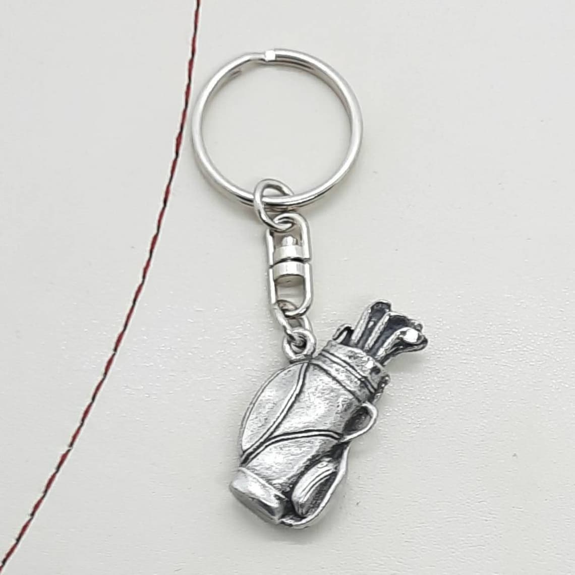 Pewter Golf Club Bag Keyring Keychain. Handcrafted in the UK. Etsy