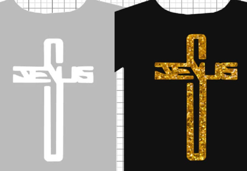Jesus in Glitter or Vinyl Heat Transfer Ironon DIY Shirt or Etsy