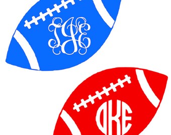 Football monogram, car monogram, outdoor monogram, outdoor decal, car decal, outdoor car decal,car sticker, outdoor car sticker