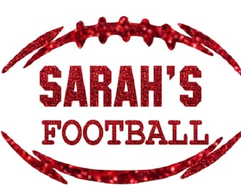 Glitter personolized football Iron on, OR, Heat Transfer football Iron on, DIY T shirt, Sports
