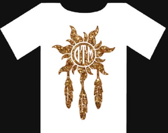 Dream Catcher in glitter,and heat transfer,Indian Culture,DIY iron on, Decrative shirts
