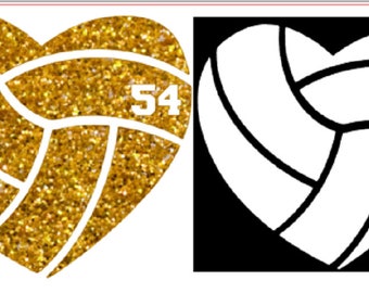Vollyball in Glitter or Vinyl heat transfer, Iron-on ,DIY shirt or t-shirt,