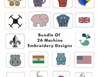 26 Animal Machine Embroidery Designs – 4x4 Hoop (PES DST)