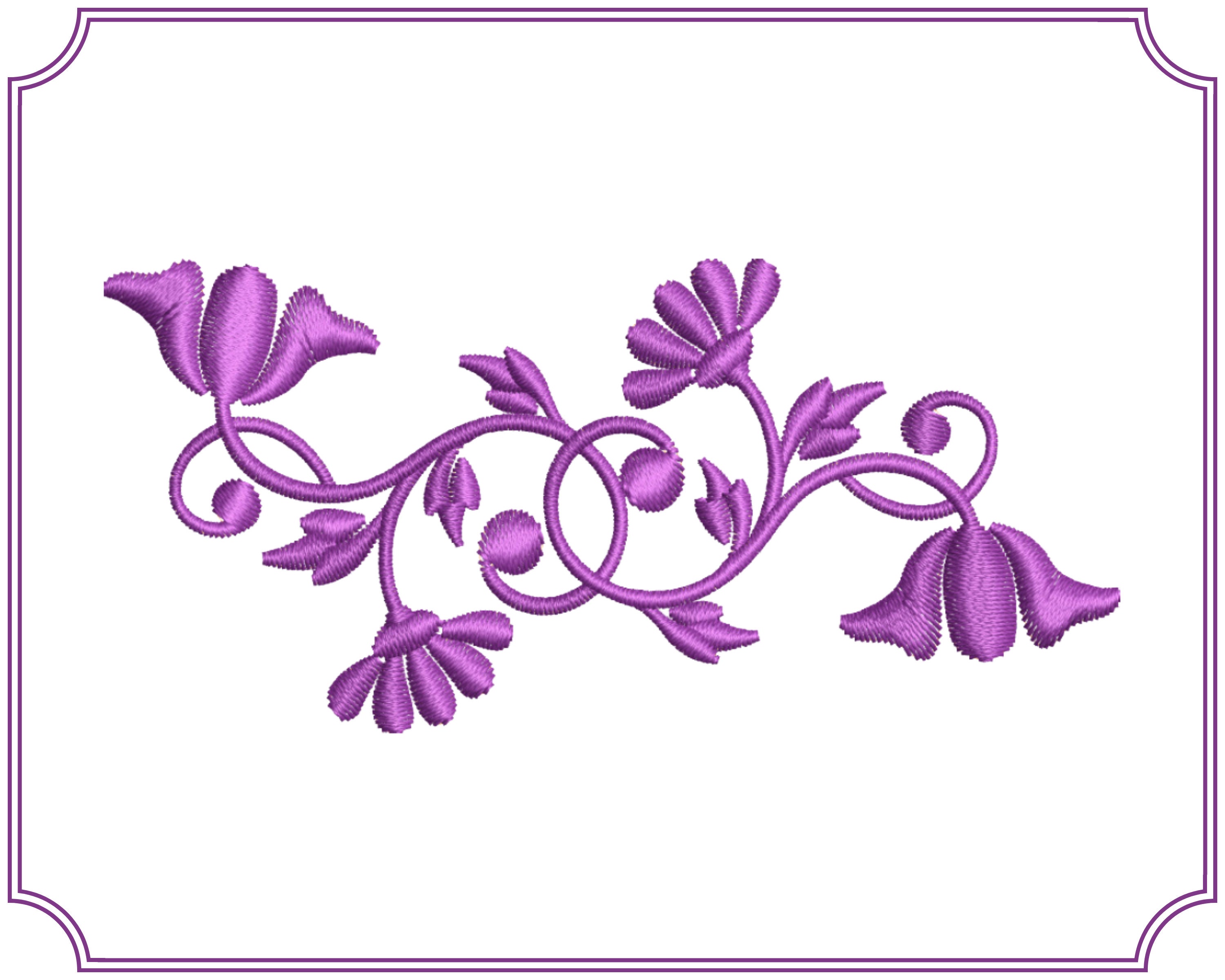 Floral Machine Embroidery Design Etsy