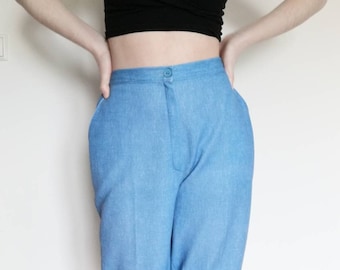 Véritable pantalon vintage 7/8 3/4 bleu clair bleu L XL XXL taille unique 60s 70s look jeans