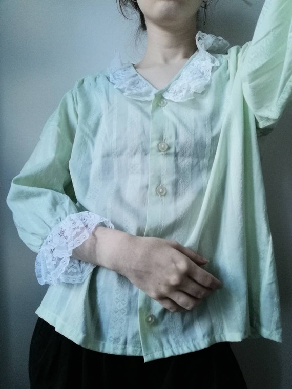 True Vintage Blouse 70s 80s 90s Lolita Dolly past… - image 4