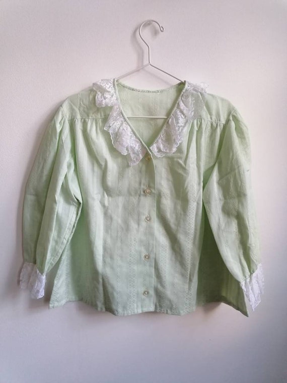 True Vintage Blouse 70s 80s 90s Lolita Dolly past… - image 8