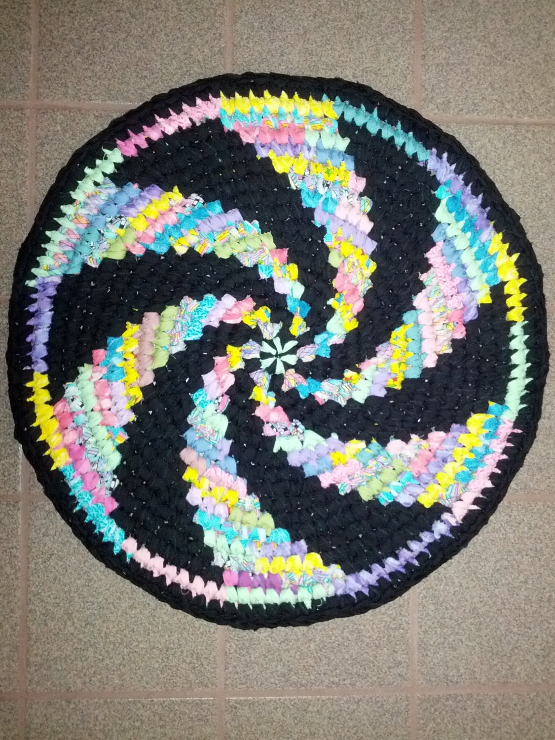 Pinwheel Spiral Crochet Rag Rug Pattern Digital Download - Etsy