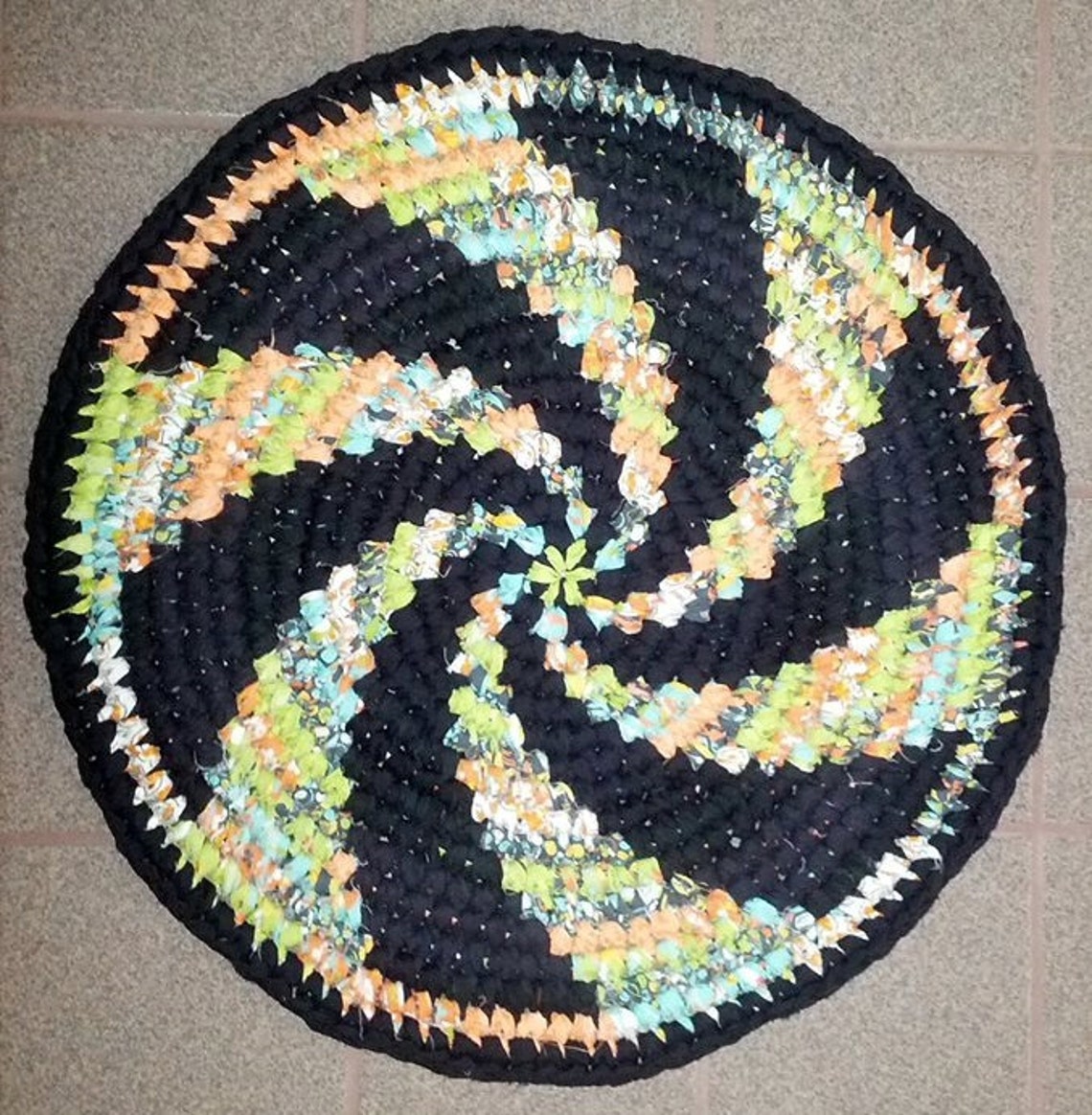 Pinwheel Spiral Crochet Rag Rug Pattern Digital Download - Etsy