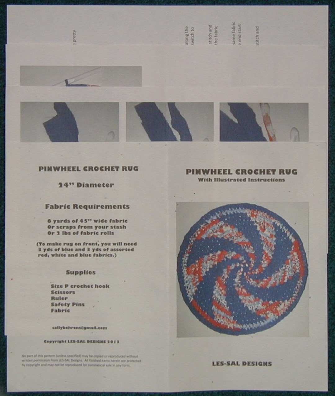 Pinwheel Spiral Crochet Rag Rug Pattern Digital Download - Etsy