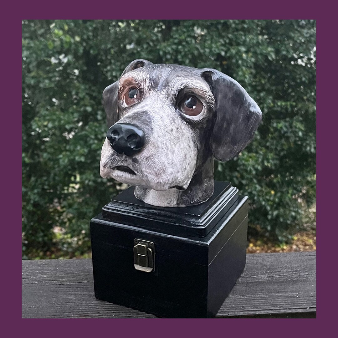 Pet Memorial Urn, 3D Portrait Urn for Pets, Customized Urn for Dogs, Personalized Dog Statue