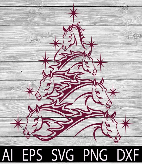 Horse Christmas Tree Cut File Set of 3 SVG Western TShirts Etsy