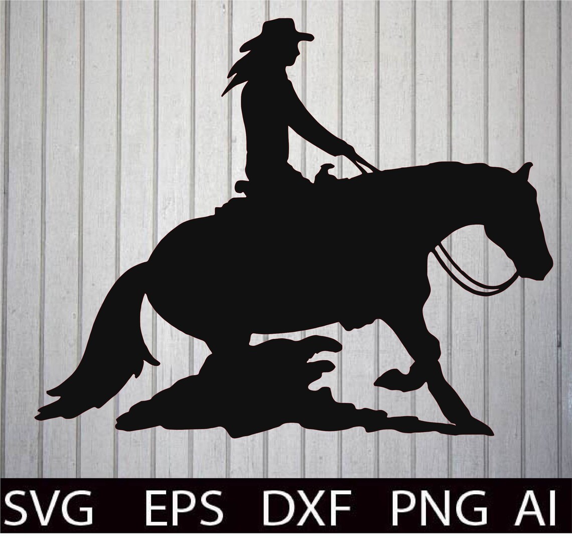 Reining Horse Girl Cut File SVG Western TShirts Designs Svg Etsy