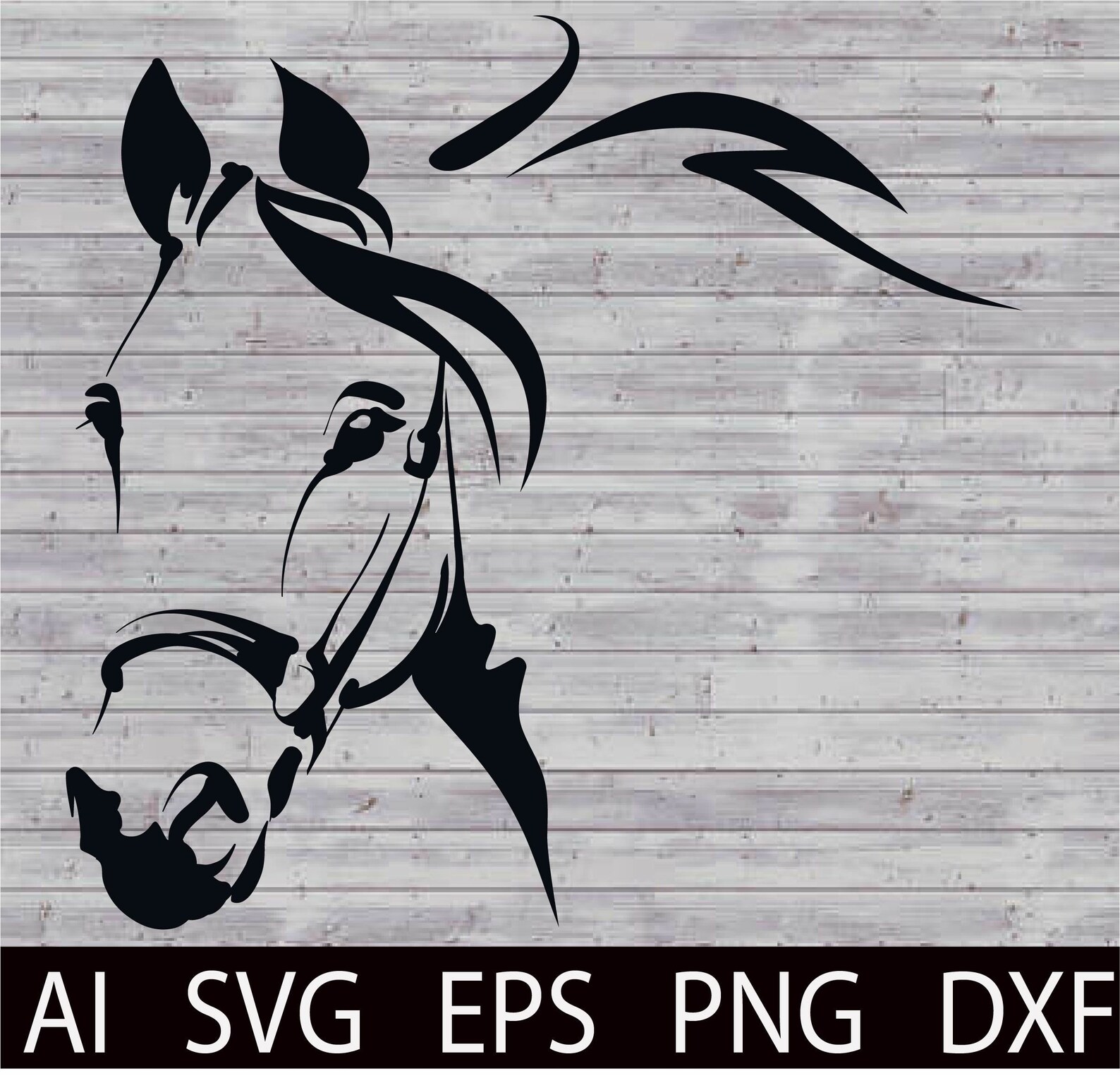 Horse Head with Halter Cut File SVG Western TShirts Designs Etsy