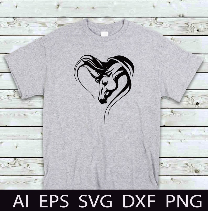 Download Heart Shaped Horse Head Cut file SVG Western T-Shirts ...