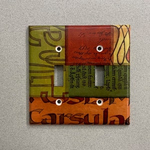 Original Collaged Double Toggle Light Switch Cover