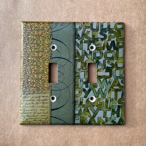 Original Collaged Double Toggle Light Switch Cover