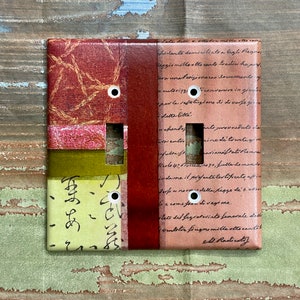 Original Collaged Double Toggle Light Switch Cover