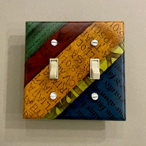 Original Collaged Double Toggle Light Switch Cover