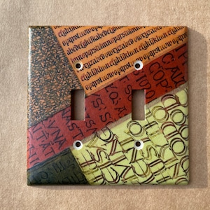 Original Collaged Double Toggle Light Switch Cover
