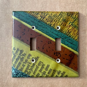 Original Collaged Double Toggle Light Switch Cover