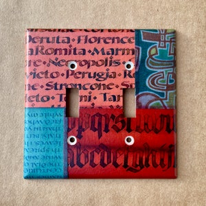 Original Collaged Double Toggle Light Switch Cover