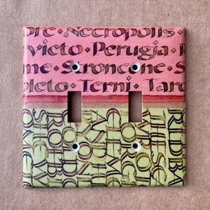 Original Collaged Double Toggle Light Switch Cover