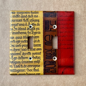 Original Collaged Double Toggle Light Switch Cover