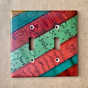 Original Collaged Double Toggle Light Switch Cover
