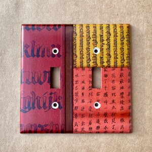 Original Collaged Double Toggle Light Switch Cover
