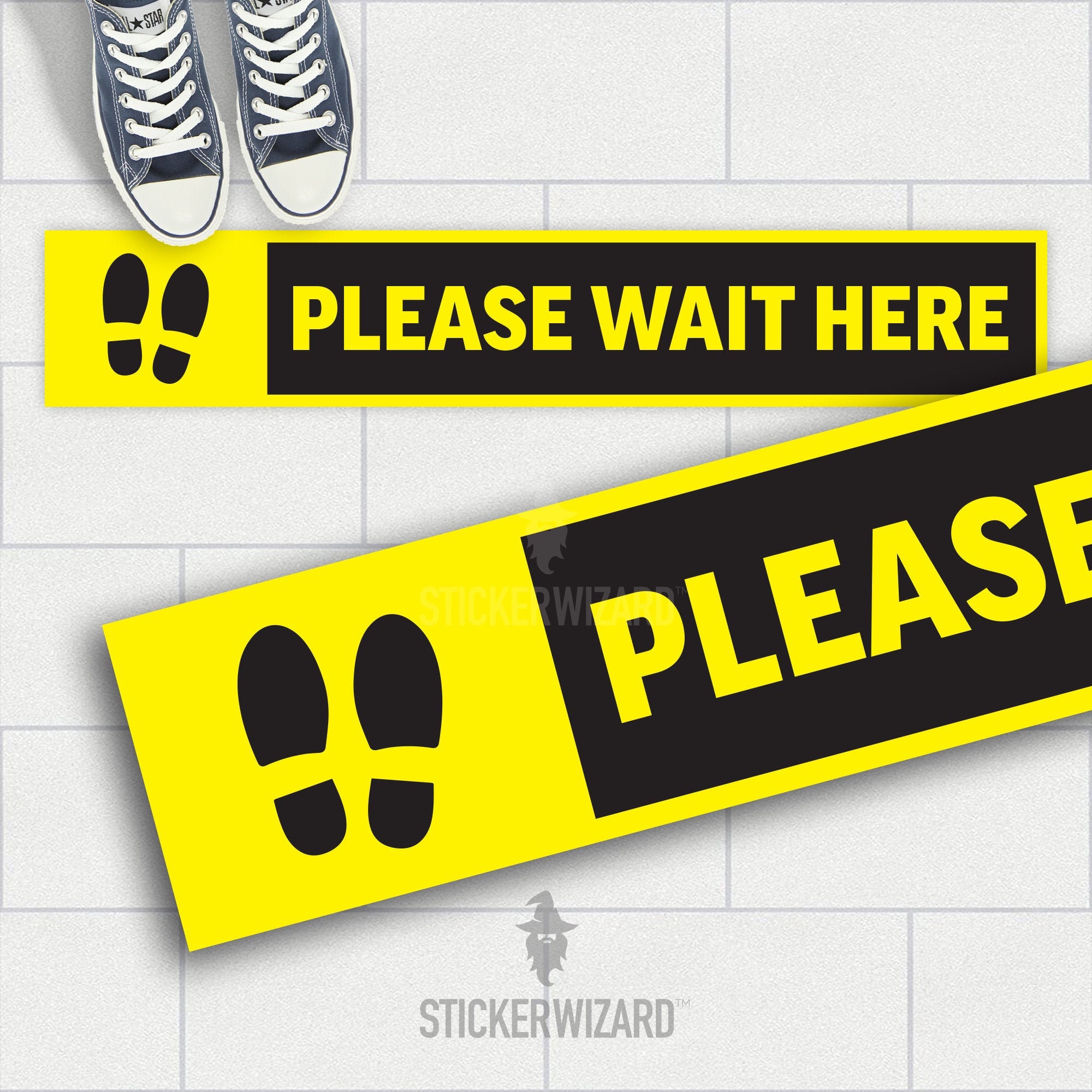 Stickers For Shop Floor Decals Self Adhesive Please Wait Here 