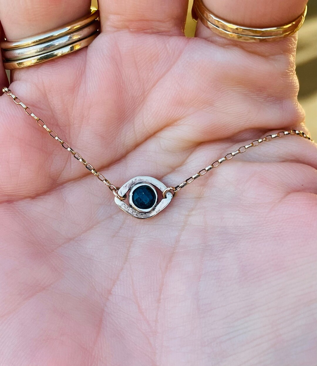 Evil Eye Protection Necklace Sterling Silver 14K Gold Etsy