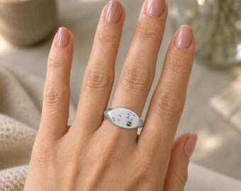 Sterling Silver Constellation Signet Ring | Natural Diamond Zodiac