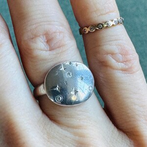 Bague constellation | en argent sterling Constellation du Lion | Bague constellation en diamants blancs naturels | Bague astrologie