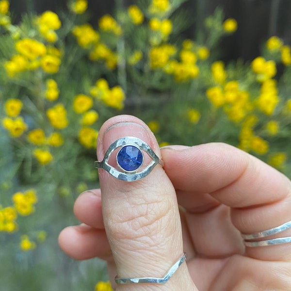 Anillo de protección contra el mal de ojo / Plata de ley / Oro de 14K lleno / Oro macizo de 14k / Protección contra el mal / Talismán de protección