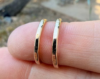 Hammered Stacking Midi Ring | Sterling Silver, 14k Gold Filled, Solid Gold