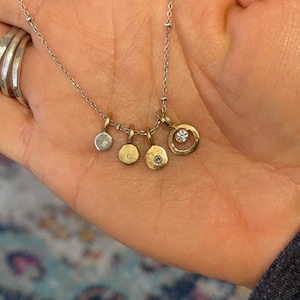 Little light of mine … dainty 14k solid gold Pendant or bracelet charm singles or set with natural diamond accents | 14k gold charm